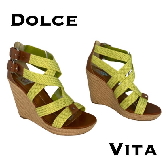 DV by Dolce Vita Shoes - Dolce Vita Green Espadrille Wedges Size 9.5